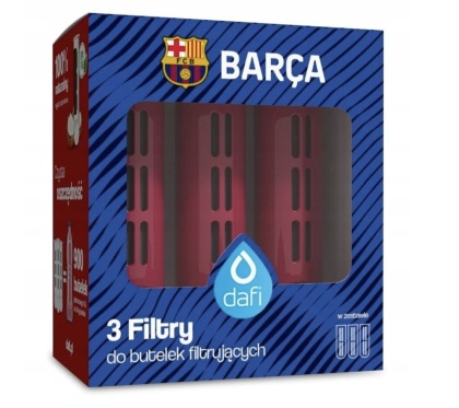 ZESTAW: 3 x filtr do butelki Dafi SOFT i SOLID FC Barcelona bordowy